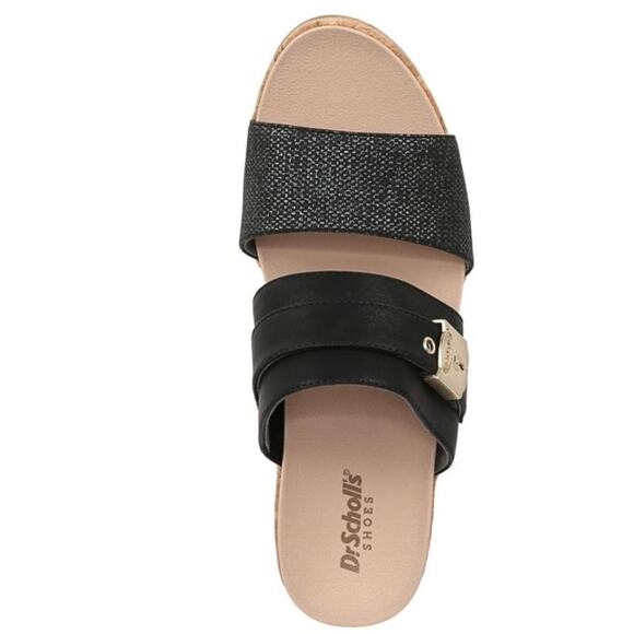 Dr. Scholl’s Cali Vibe Black Cork Wedge Sandals Women’s Size 8.5 Summer Style - Picture 3 of 16
